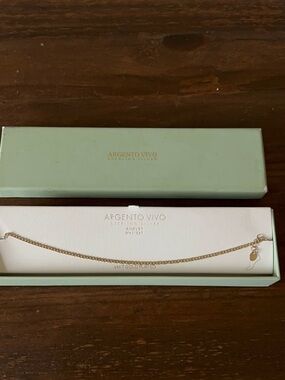 Argento Vivo 14KT Gold Plated Sterling Silver Anklet - NWT